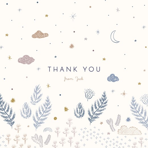 Baby Thank You Cards Midnight Sky (4 Pages) Beige - Page 1