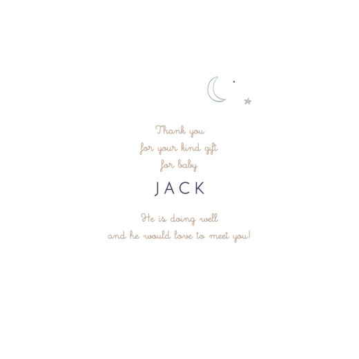 Baby Thank You Cards Midnight Sky (4 Pages) Beige - Page 3