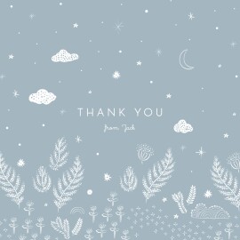Baby Thank You Cards Midnight Sky (4 Pages) Blue