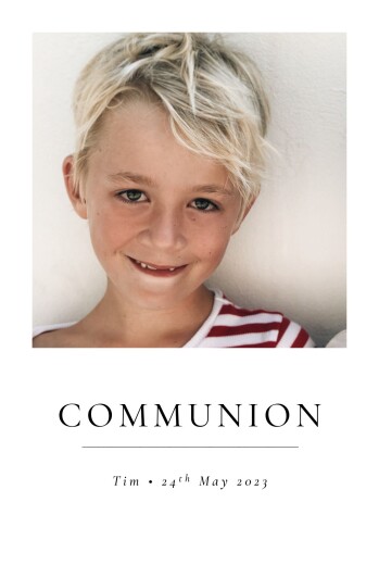 Communion Invitations Precious Moments (portrait) White - Front