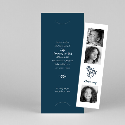 Communion Invitations Verdure Bouquet (Bookmark) Blue - View 1