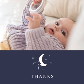 Baby Thank You Cards Celestial (4 pages) Midnight blue
