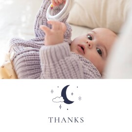 Baby Thank You Cards Celestial (4 pages) White