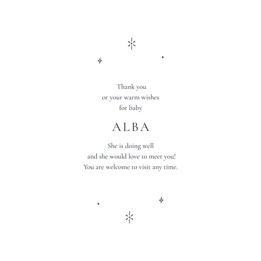 Baby Thank You Cards Celestial (4 pages) White - Page 3