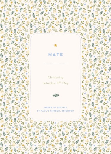 Christening Order of Service Booklets Cover Sweet liberty beige - Page 1