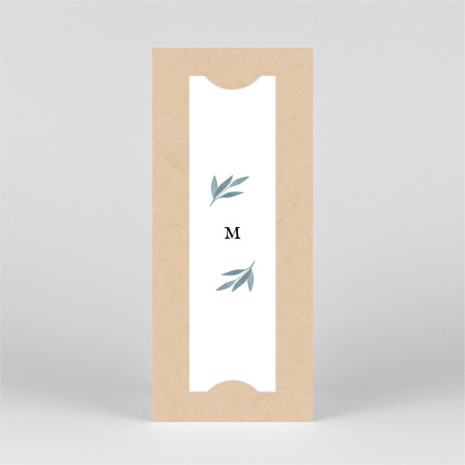 Baby Thank You Cards Botanical Embrace (bookmark) blue - View 3