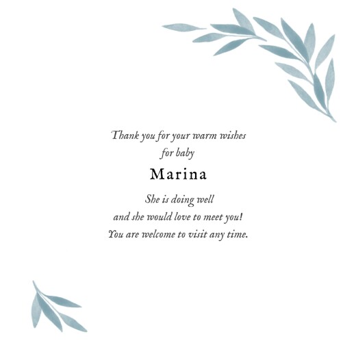 Baby Thank You Cards Botanical Embrace Blue - Page 3