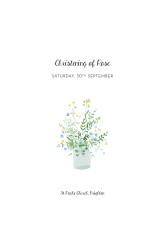 Christening Order of Service Booklets Cover Floral Frame White