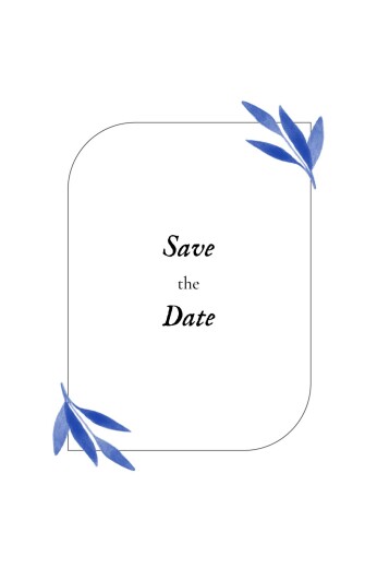 Save The Dates Botanical Embrace Blue - Front