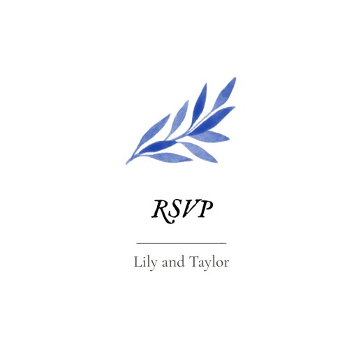 RSVP Cards Botanical Embrace Blue - Front