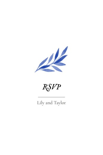 RSVP Cards Botanical Embrace (Portrait) Blue - Front