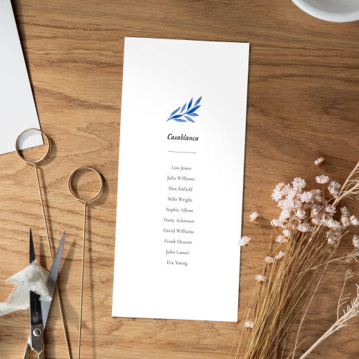 Wedding Table Plan Cards Botanical Embrace Blue - View 2