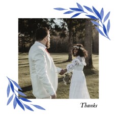Wedding Thank You Cards Botanical Embrace Blue
