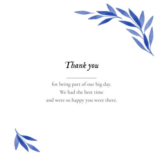 Wedding Thank You Cards Botanical Embrace Blue - Page 3