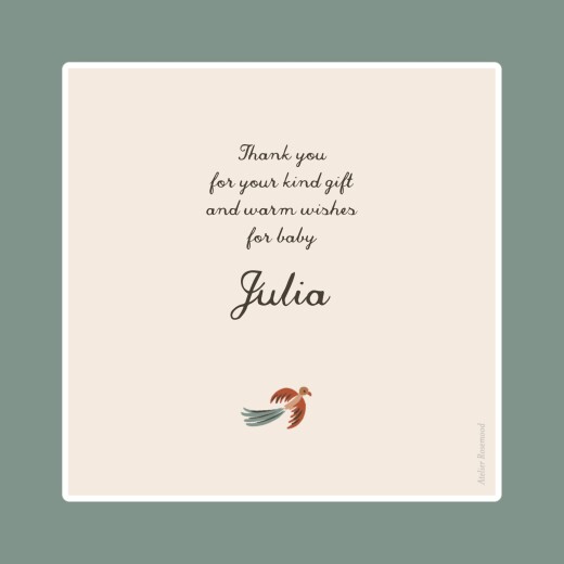 Baby Thank You Cards Jungle Rhythm Pictos Green - Page 3