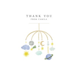 Baby Thank You Cards Little Mobile (4 pages) Celestial