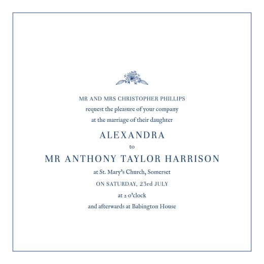 Wedding Invitations Natural Chic (square) Blue - Page 3