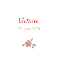 Christening Gift Tags Flora Pink