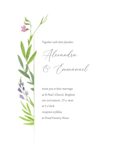 Wedding Invitations Blooming Pastures (Graphic) Pink - Front