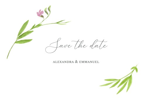 Save The Dates Blooming Pastures Pink - Front