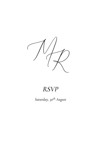 RSVP Cards Elegance (Portrait) Black - Front
