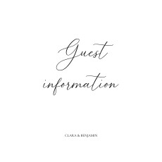 Guest Information Cards Our Place White