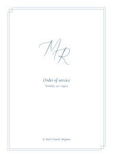 Wedding Order of Service Booklet Covers Elegance Blue
