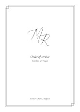 Wedding Order of Service Booklet Covers Elegance Black