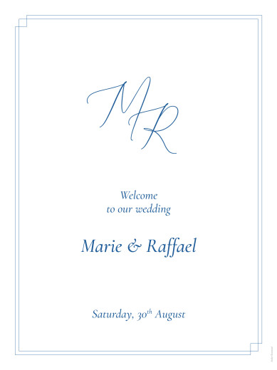 Wedding Signs Elegance Blue - Front