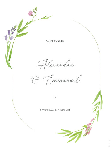 Wedding Signs Blooming Pastures Pink - Front