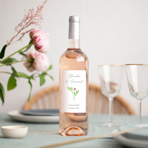 Wedding Wine Labels Blooming Pastures Pink - View 2