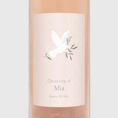 Christening Wine Labels Little Dove Pink