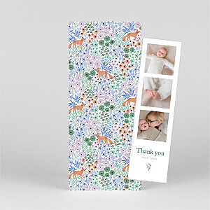 Baby Thank You Cards Liberty fox (bookmark) blue