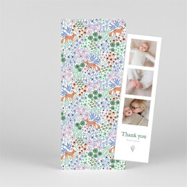 Baby Thank You Cards Liberty Fox (Bookmark) Blue