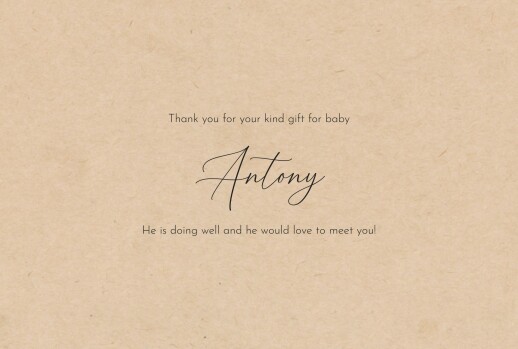 Baby Thank You Cards Calligraphy Pictos (Landscape) Beige - Page 3