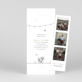 Wedding Invitations Bohemian Promise (Bookmark) White