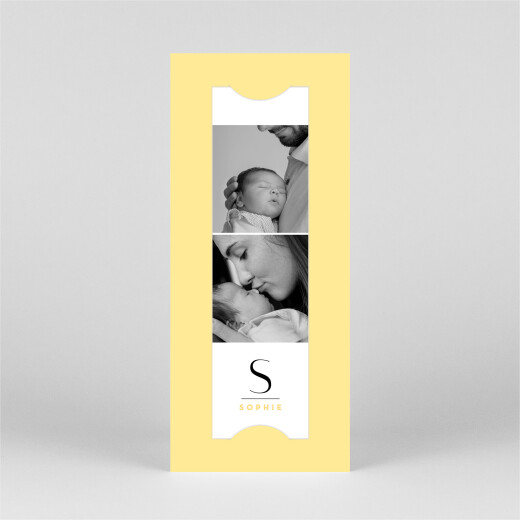 Baby Thank You Cards Strength of Character (Bookmark) Yellow - View 2