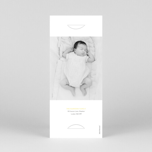 Baby Thank You Cards Strength of Character (Bookmark) Yellow - View 4