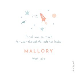 Baby Thank You Cards Little Space Traveler White