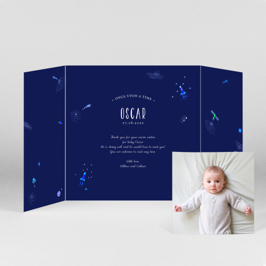 Baby Thank You Cards Once upon a time (Gatefold) Space - View 2
