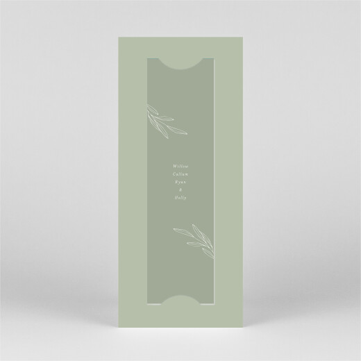 Baby Thank You Cards Budding Branch (Bookmark) Green - View 3