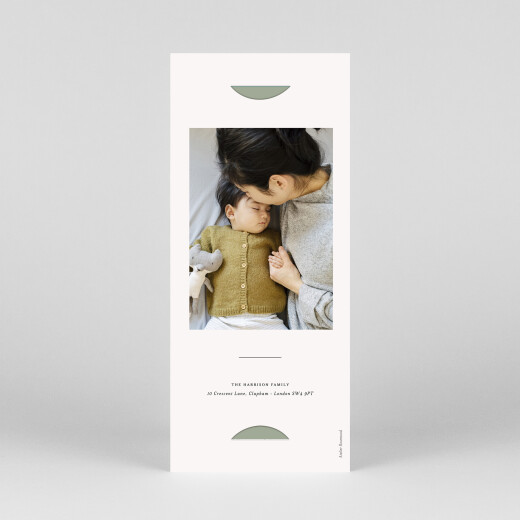 Baby Thank You Cards Budding Branch (Bookmark) Green - View 4