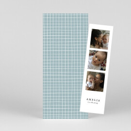 Baby Thank You Cards Scandi Squares (Bookmark) Blue