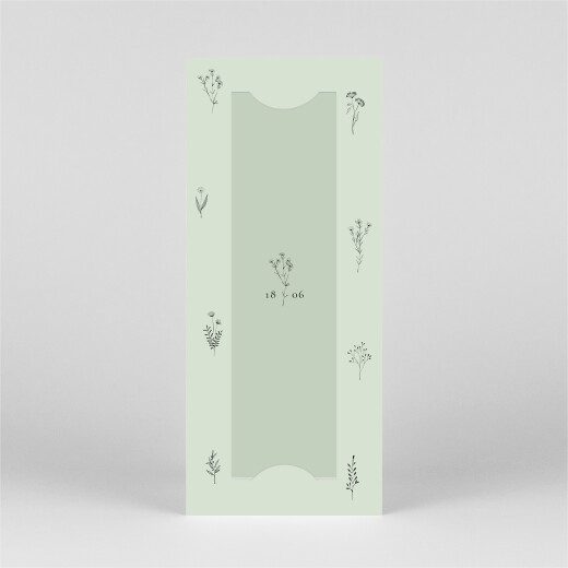 Communion Invitations Floral Minimalist (Bookmark) Green - View 3