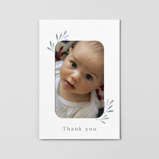 Baby Thank You Cards Botanical Pictos (Window) Pink - View 2