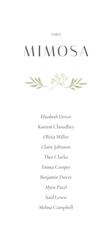Wedding Table Plan Cards Watercolour Woodland Beige - Front
