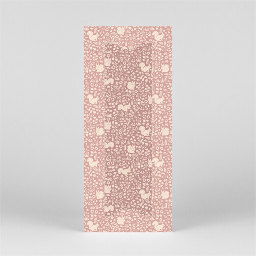 Baby Thank You Cards Liberty Squirrel (bookmark) Pink - View 3