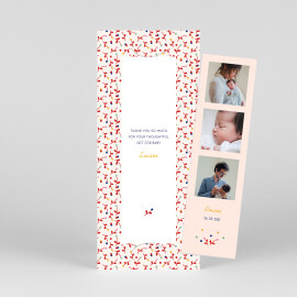 Baby Thank You Cards Liberty Berries (Bookmark) Red