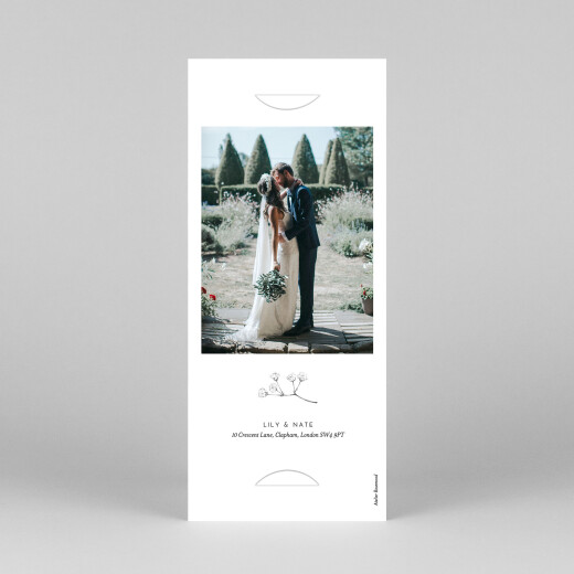 Wedding Thank You Cards Gypsophila (Bookmark) White - View 4