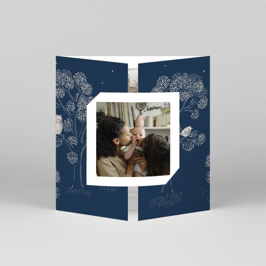 Baby Thank You Cards Bedtime Story (Gatefold) Blue - View 1